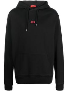 424 hoodie à logo brodé - Noir