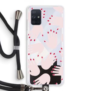 Hands pink: Samsung Galaxy A71 Transparant Hoesje met koord