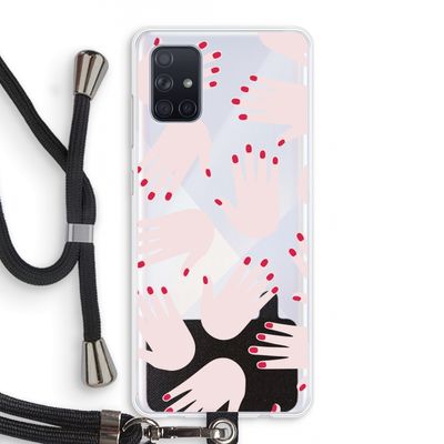 Hands pink: Samsung Galaxy A71 Transparant Hoesje met koord