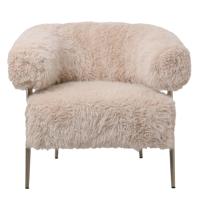 Hair Cream fauteuil met metalen onderstel