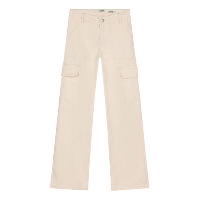Indian Blue Jeans Meisjes jeans broek Cargo wide fit - Lily wit