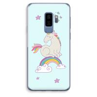 Regenboog eenhoorn: Samsung Galaxy S9 Plus Transparant Hoesje - thumbnail