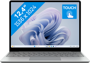 Microsoft Surface Laptop Go 3 31,5 cm (12.4") Touchscreen Intel® Core™ i5 i5-1235U 8 GB LPDDR5-SDRAM 256 GB SSD Wi-Fi 6 (802.11ax) Windows 11 Home Platina