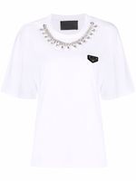 Philipp Plein t-shirt à ornements en cristal - Blanc