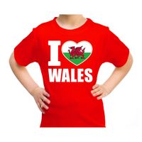 I love Wales t-shirt Verenigd Koninkrijk rood voor kids - thumbnail