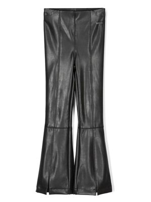 Monnalisa pantalon évasé à patch logo - Noir