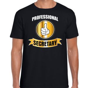 Professional secretary / professionele secretariaatsmedewerker t-shirt zwart heren