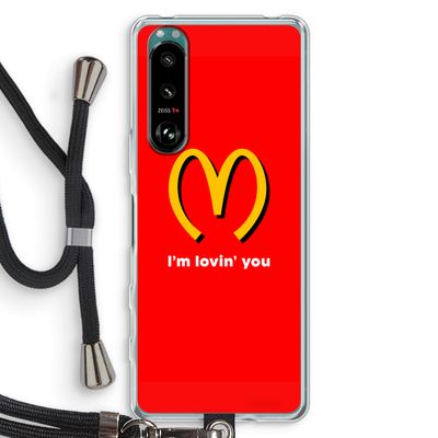 I'm lovin' you: Sony Xperia 5 III Transparant Hoesje met koord