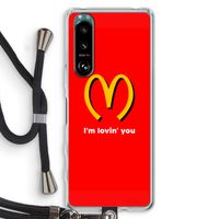 I'm lovin' you: Sony Xperia 5 III Transparant Hoesje met koord
