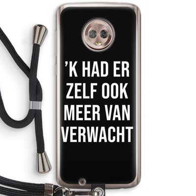 Meer verwacht - Zwart: Motorola Moto G6 Transparant Hoesje met koord