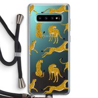Luipaard: Samsung Galaxy S10 Plus Transparant Hoesje met koord