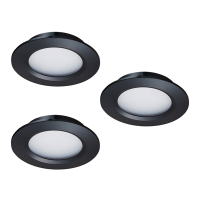 LED-inbouwspot set 3 stuks Modena zwart 3W dimbaar