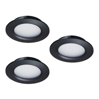 LED-inbouwspot set 3 stuks Modena zwart 3W dimbaar LED-inbouwspot set 3 stuks Modena zwart 3W dimbaar