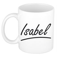 Isabel voornaam kado beker / mok sierlijke letters - gepersonaliseerde mok met naam   -