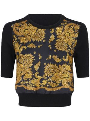 ETRO haut en maille à motif cachemire - Noir