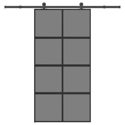 Schuifdeur met beslag 102,5x205 cm gehard glas en aluminium