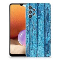 Samsung Galaxy A32 4G | A32 5G Enterprise Editie | Bumper Hoesje | Wood Blue Samsung Galaxy A32 4G | A32 5G Enterprise Editie | Bumper Hoesje | Wood Blue