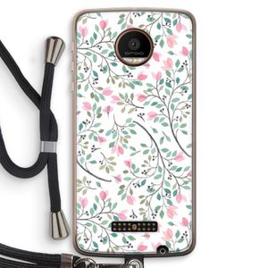 Sierlijke bloemen: Motorola Moto Z Force Transparant Hoesje met koord