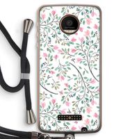 Sierlijke bloemen: Motorola Moto Z Force Transparant Hoesje met koord