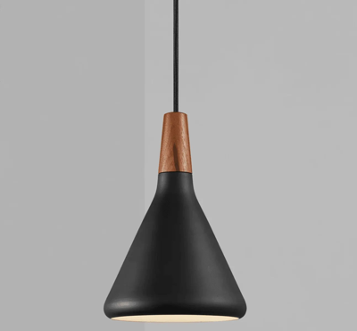 Hanglamp zwart en hout met E27 fitting &apos;Nori 18&apos; DFTP