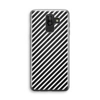 Strepen zwart-wit: Samsung Galaxy J8 (2018) Transparant Hoesje