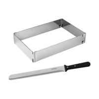 Verstelbaar rechthoekig taartframe en deegmes - ZENKER - Smart Pastry - 30 cm