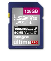 Integral SD geheugenkaart V30 UltimaPro SDXC 128GB klasse 10