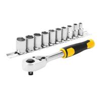 STANLEY RATCHET 72 TANDEN - 1/4 + 10 DOPPEN - 11 STUKS