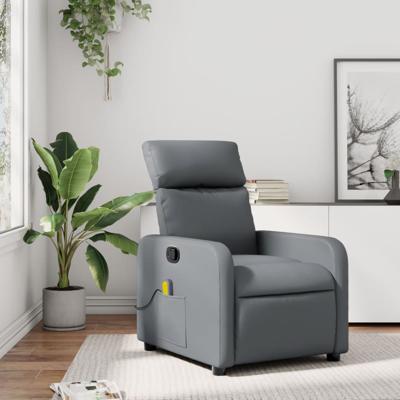 Massagestoel verstelbaar kunstleer grijs