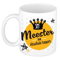 Cadeau koffiemok voor meester/leraar - topper - verjaardag/einde schooljaar kado - meesterdag