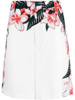 Valentino Garavani short en soie à fleurs - Blanc