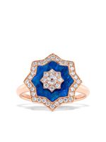 David Morris bague Astra en or rose 18ct pavé de diamants - thumbnail