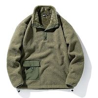 Voor heren Sweatshirt Polar fleece Sweatshirt met kwartrits Leger Groen Halve rits Effen Zak Sport Outdoor Dagelijks Feestdagen Streetwear Casual Dun fleece Herfst winter Kleding Hoodies Sweatshirts miniinthebox - thumbnail