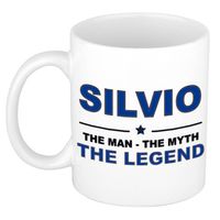 Naam cadeau mok/ beker Silvio The man, The myth the legend 300 ml - Naam mokken