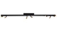 Masterlight Spot Tubo 3+2+2 lichts L 150 cm zwart mat goud