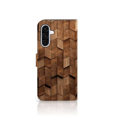 Book Style Case voor Samsung Galaxy A36 Wooden Cubes | Portemonnee hoesje