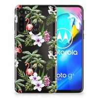 Motorola Moto G8 Power TPU Hoesje Flamingo Palms - thumbnail