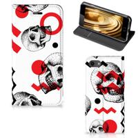 Mobiel BookCase iPhone 7 | 8 | SE (2020) | SE (2022) Skull Red