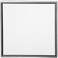 Creativ Company Canvas met lijst, afm 50x50 cm, 360 gr, antiek zilver, wit, 1 stuk