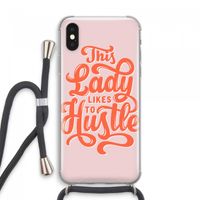 Hustle Lady: iPhone XS Max Transparant Hoesje met koord