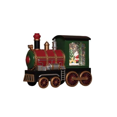 Lantaarn trein 21x15 cm groen/rood - Annas collection