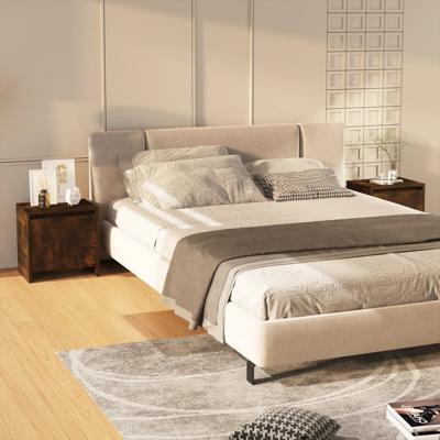 Nachtkastjes 2 st 45x34x44,5 cm bewerkt hout gerookt eikenkleur