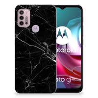 Motorola Moto G30 | G10 | TPU | Siliconen hoesje | Marmer Zwart - Origineel Cadeau Vader