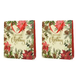 2x stuks grote kerst cadeautas/tas voor kerstcadeautjes Merry Christmas 72 cm