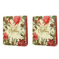 2x stuks grote kerst cadeautas/tas voor kerstcadeautjes Merry Christmas 72 cm