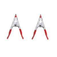 Lijmklem - 2x stuks - 10 x 3,5 cm - kunststof coating handgreep - zeilklemmen - hobbyklem