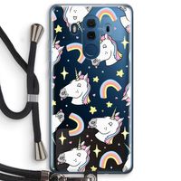 Rainbow Unicorn: Huawei Mate 10 Pro Transparant Hoesje met koord