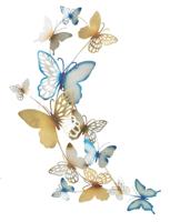 VLINDERS WANDPANEEL GOUD/LICHTBLAUW C CM 59,5X4X111,5