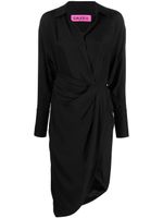 GAUGE81 robe-chemise à fronces avant - Noir