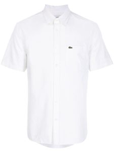 Lacoste chemise manches courtes à patch logo crocodile - Blanc